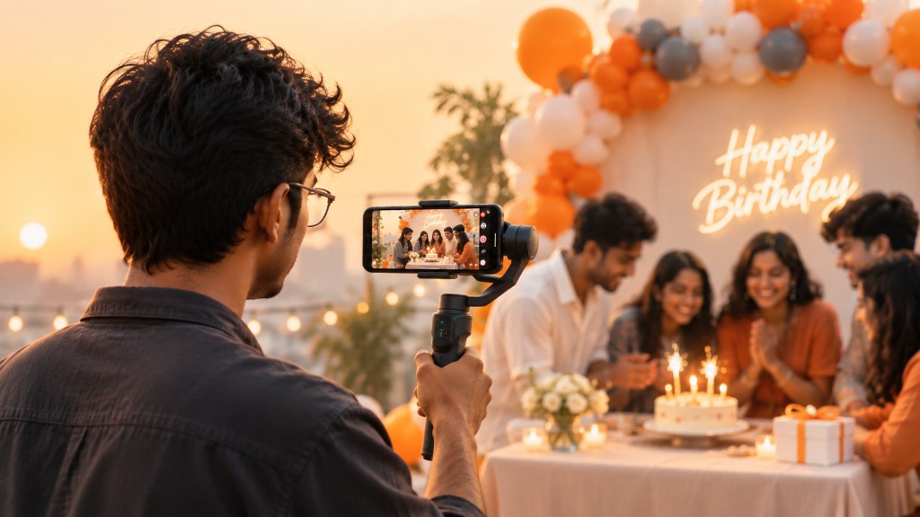 Creator capturing a birthday moment at golden hour